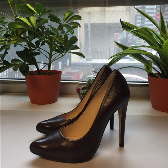 Allsaints Court Shoe Rouge Leather High Heels - Picture 3 of 8